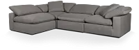 Nixon Light Gray Fabric 4-piece Modular Sectional