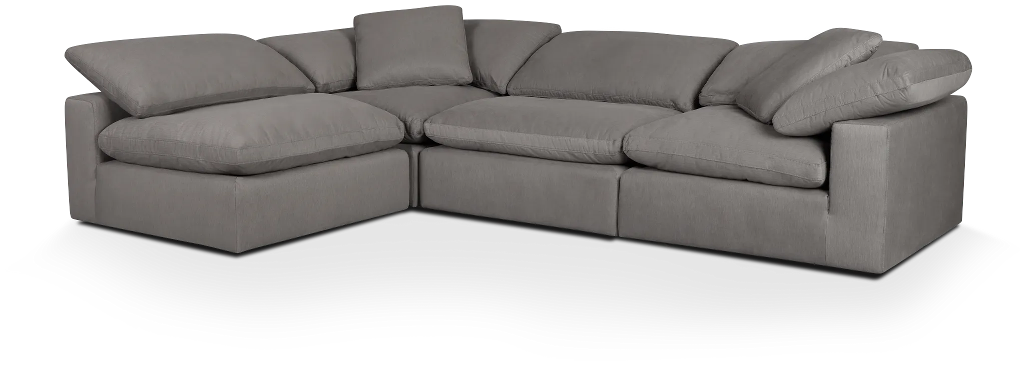 Nixon Light Gray Fabric 4-piece Modular Sectional