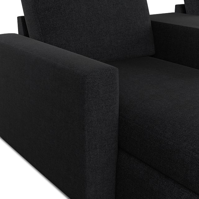 Citymod Dark Gray Fabric Small Left Chaise Sectional With Media Console