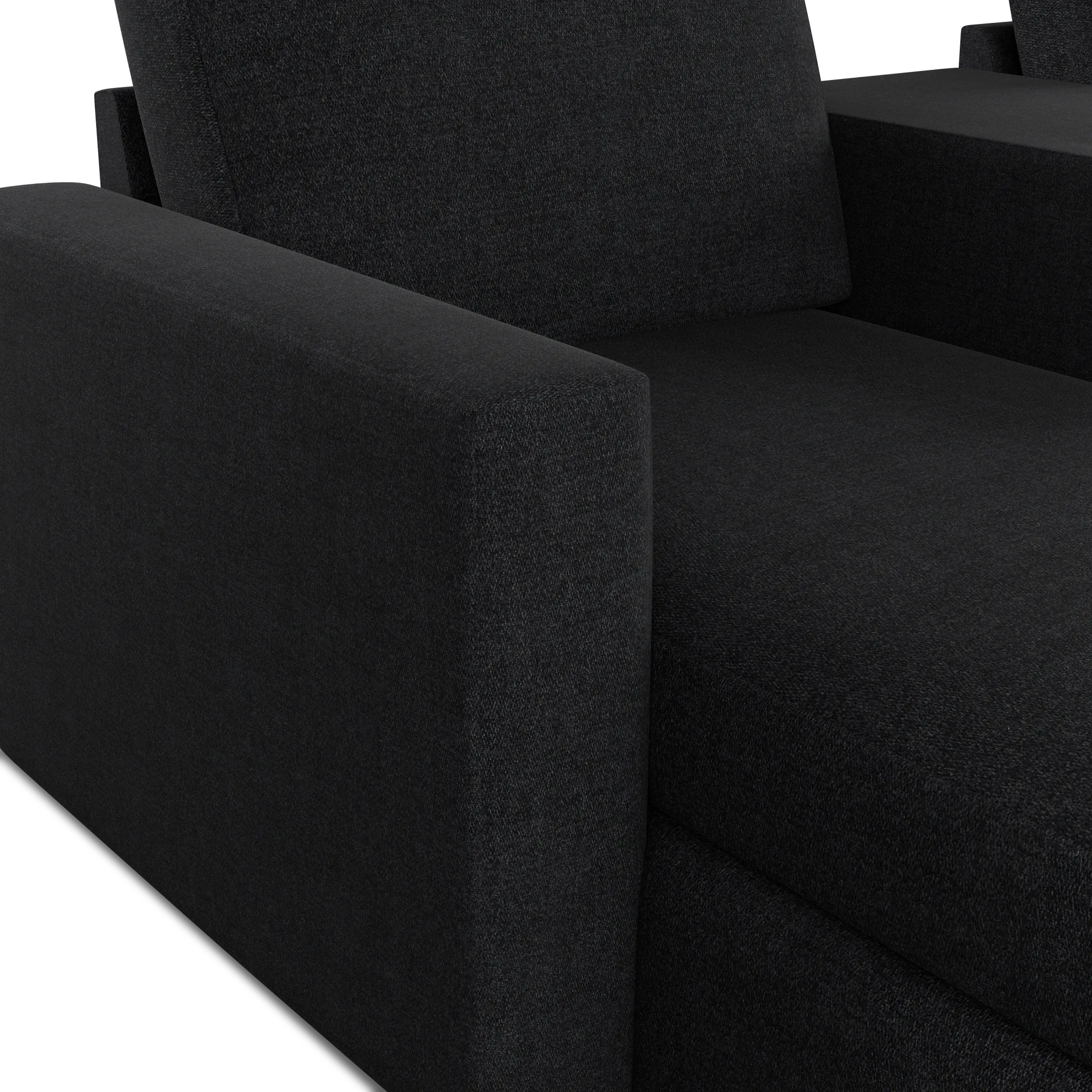 Citymod Dark Gray Fabric Small Left Chaise Sectional With Media Console