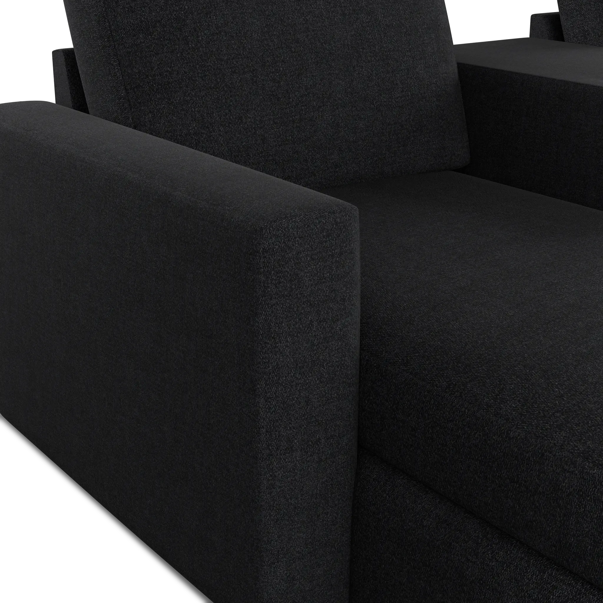 Citymod Dark Gray Fabric Small Left Chaise Sectional With Media Console Citymod Dark Gray Fabric Small Left Chaise Sectional With Media Console