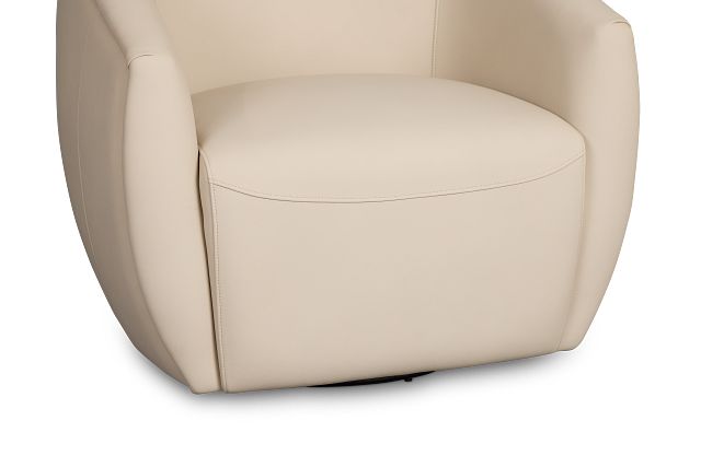 Kellan Ivory Leather Swivel Chair