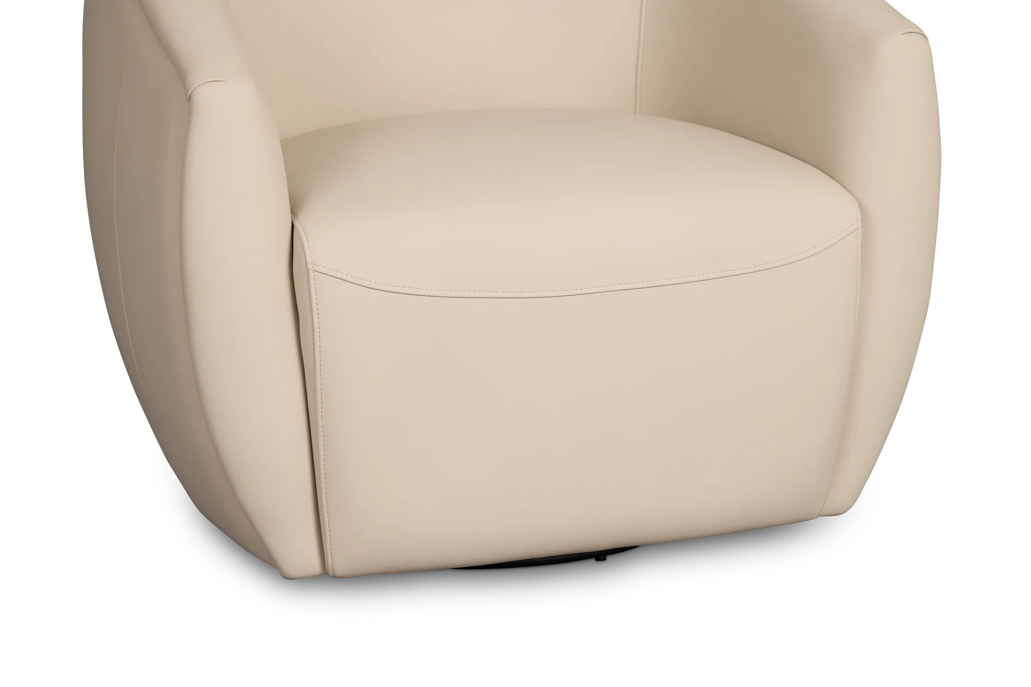 Kellan Ivory Leather Swivel Chair