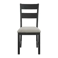 Kerensa Black Rect Table With 4 Upholstered Side Chairs & Bench