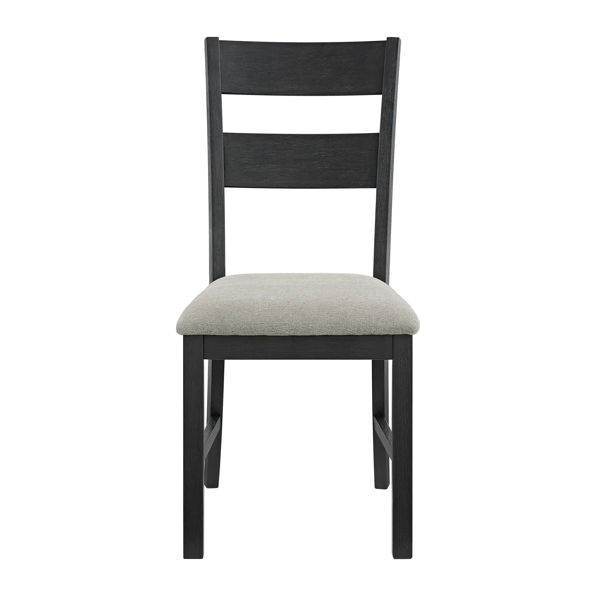 Kerensa Black Rect Table With 4 Upholstered Side Chairs & Bench