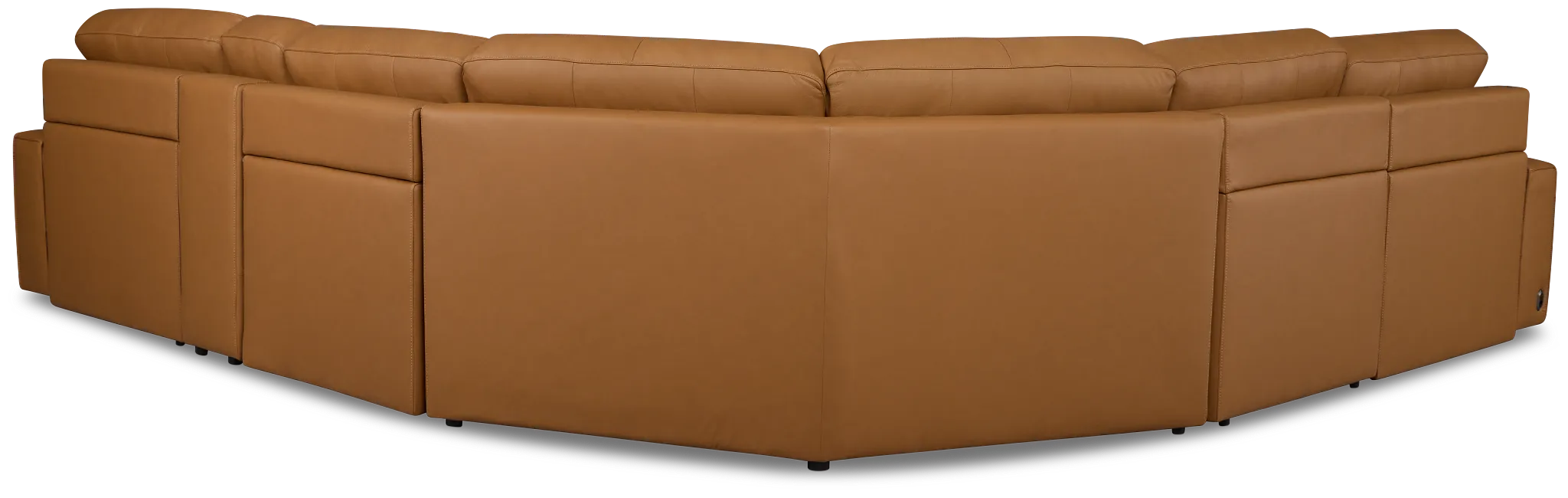 Rudy Brown Lthr/vinyl Medium Dual Power Right Extension Chaise Sectional