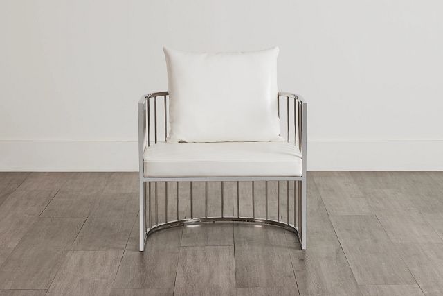 Nia White Accent Chair