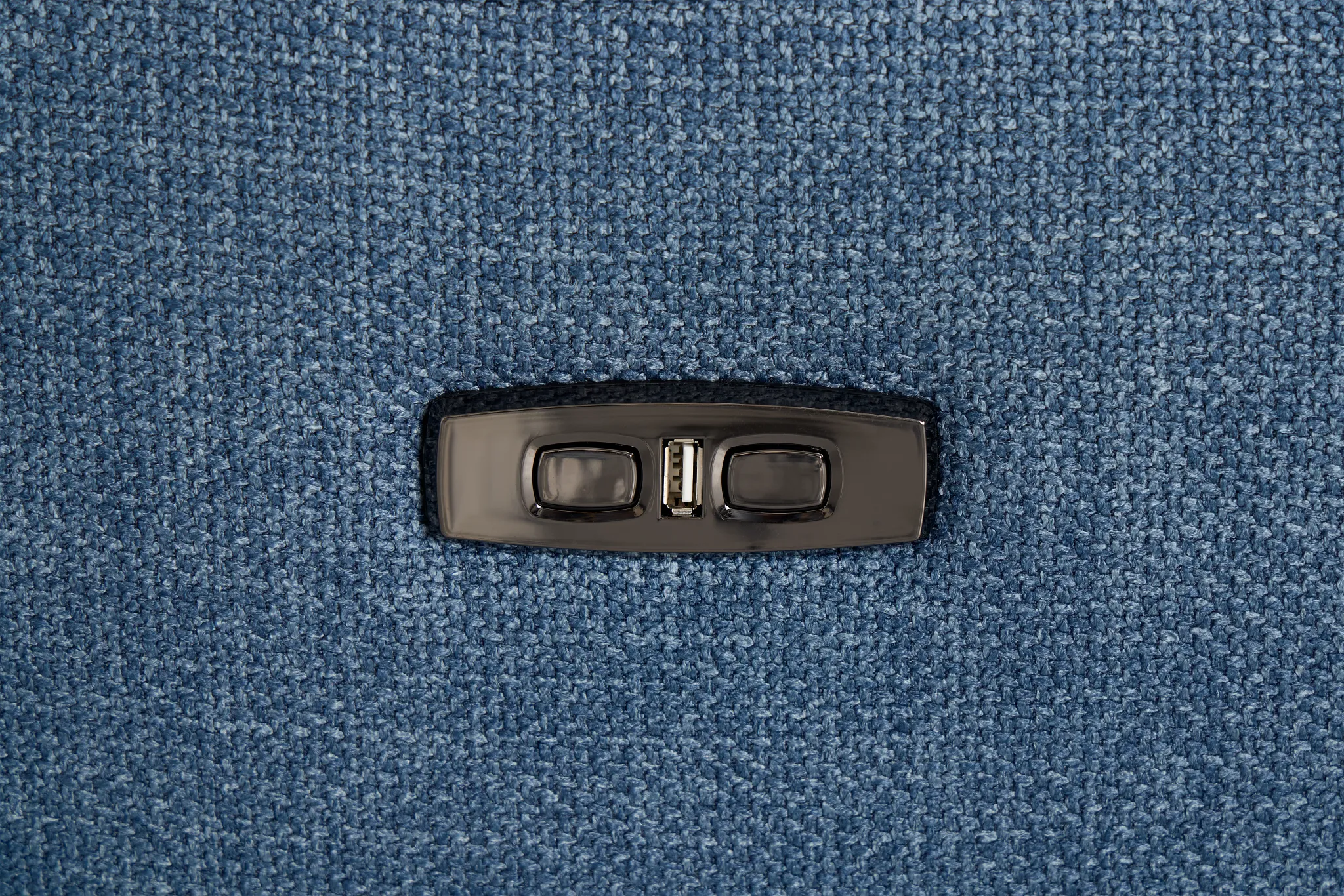 Keaton Blue Fabric Power Recliner With Power Headrest