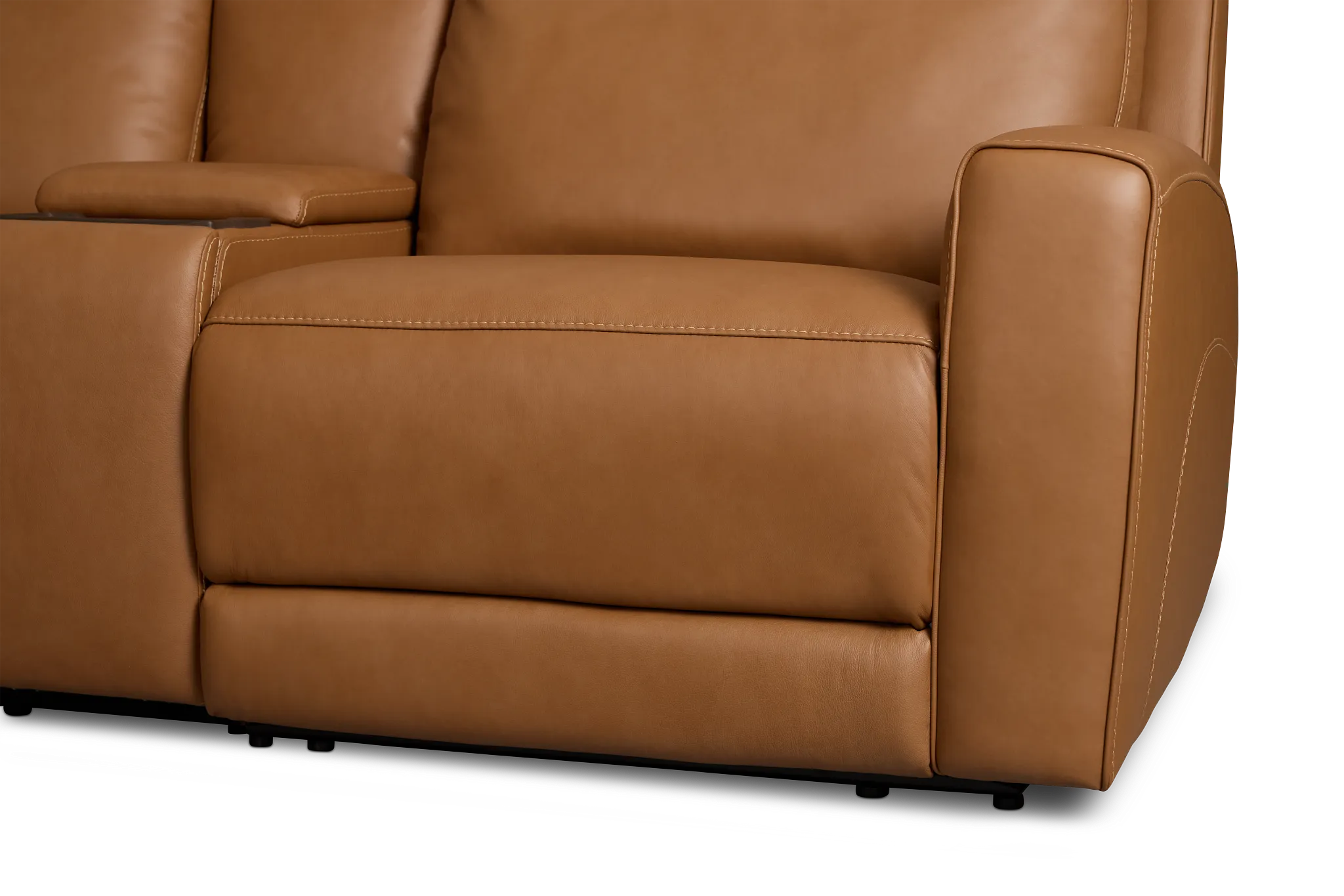 Flexsteel Belmont Medium Brown Lthr/vinyl Large Triple Power Reclining Two-arm Sectional
