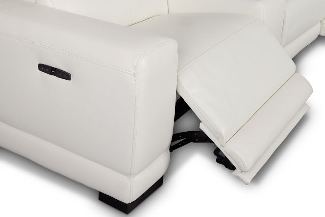 Lombardy White Micro Large Dual Power Reclining Two-arm Sectional
