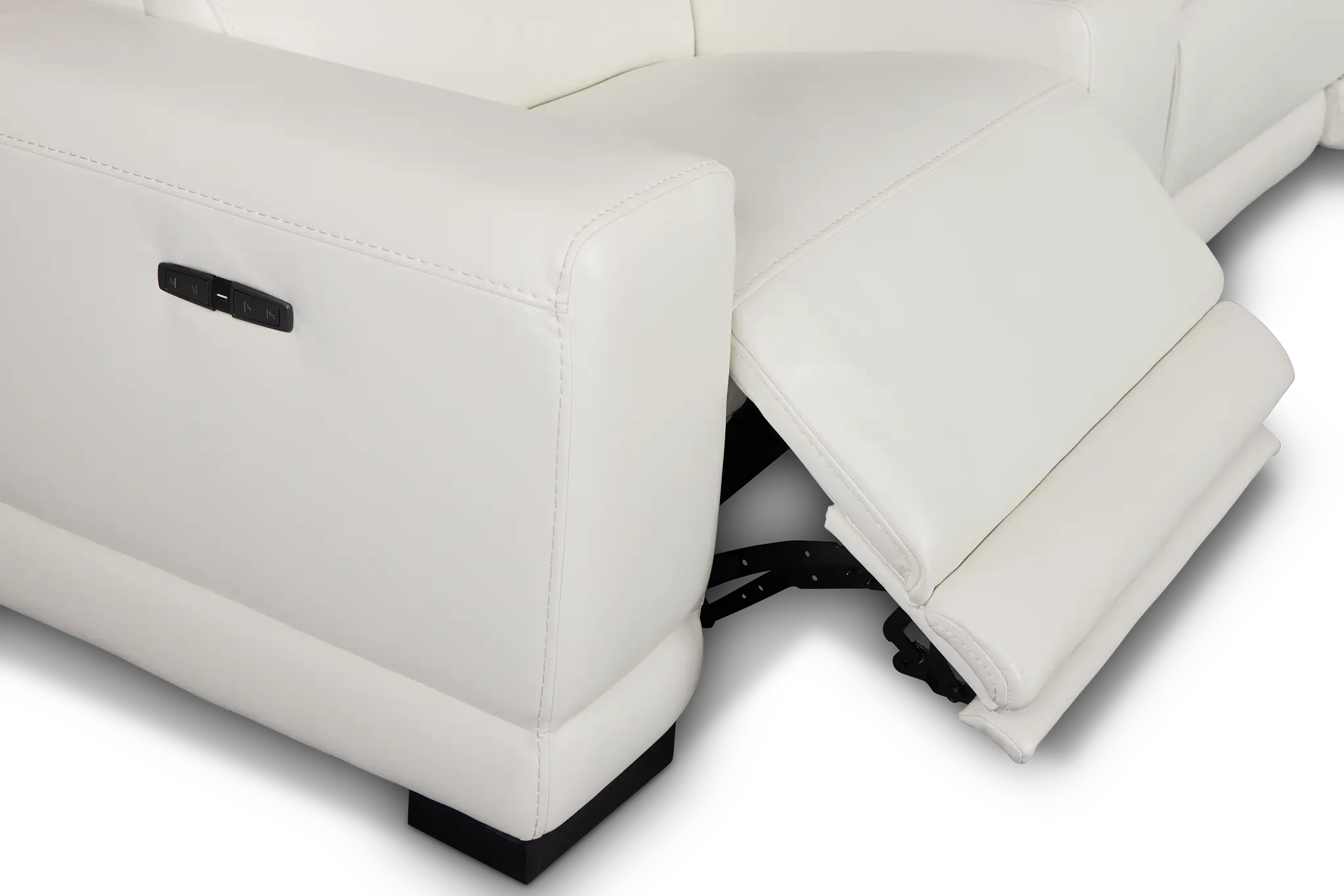 Lombardy White Micro Large Dual Power Reclining Two-arm Sectional Lombardy White Micro Large Dual Power Reclining Two-arm Sectional