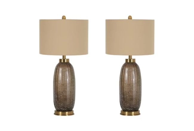 Aaronby Taupe Glass Set Of 2 Lamps