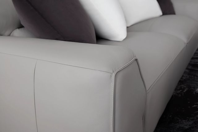 Blanca Gray Leather Sofa