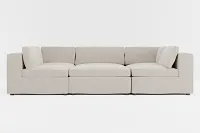 Destin Revenue Beige Fabric 6-piece Pit Sectional