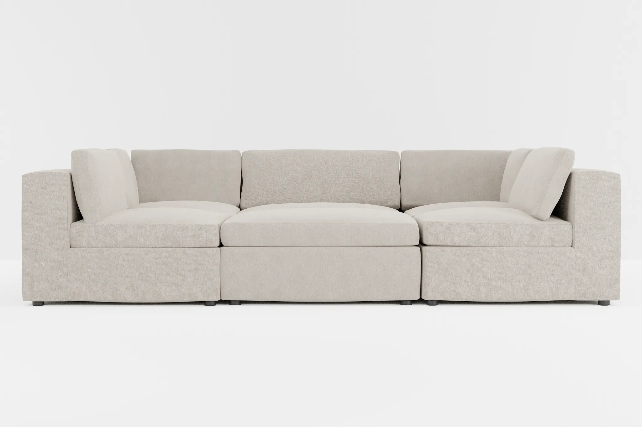 Destin Revenue Beige Fabric 6-piece Pit Sectional