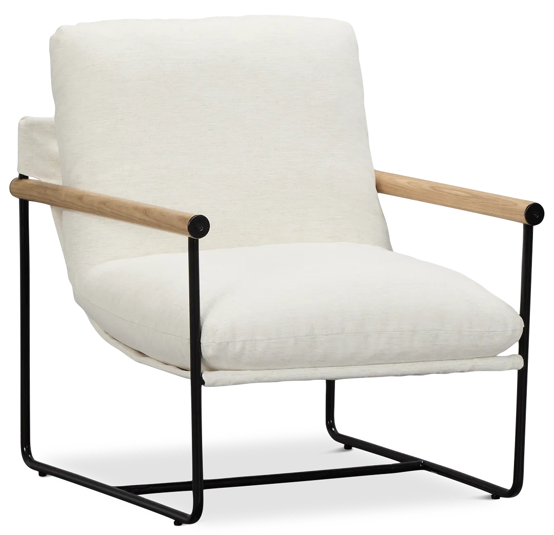 Margo White Fabric Accent Chair