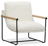Margo White Fabric Accent Chair