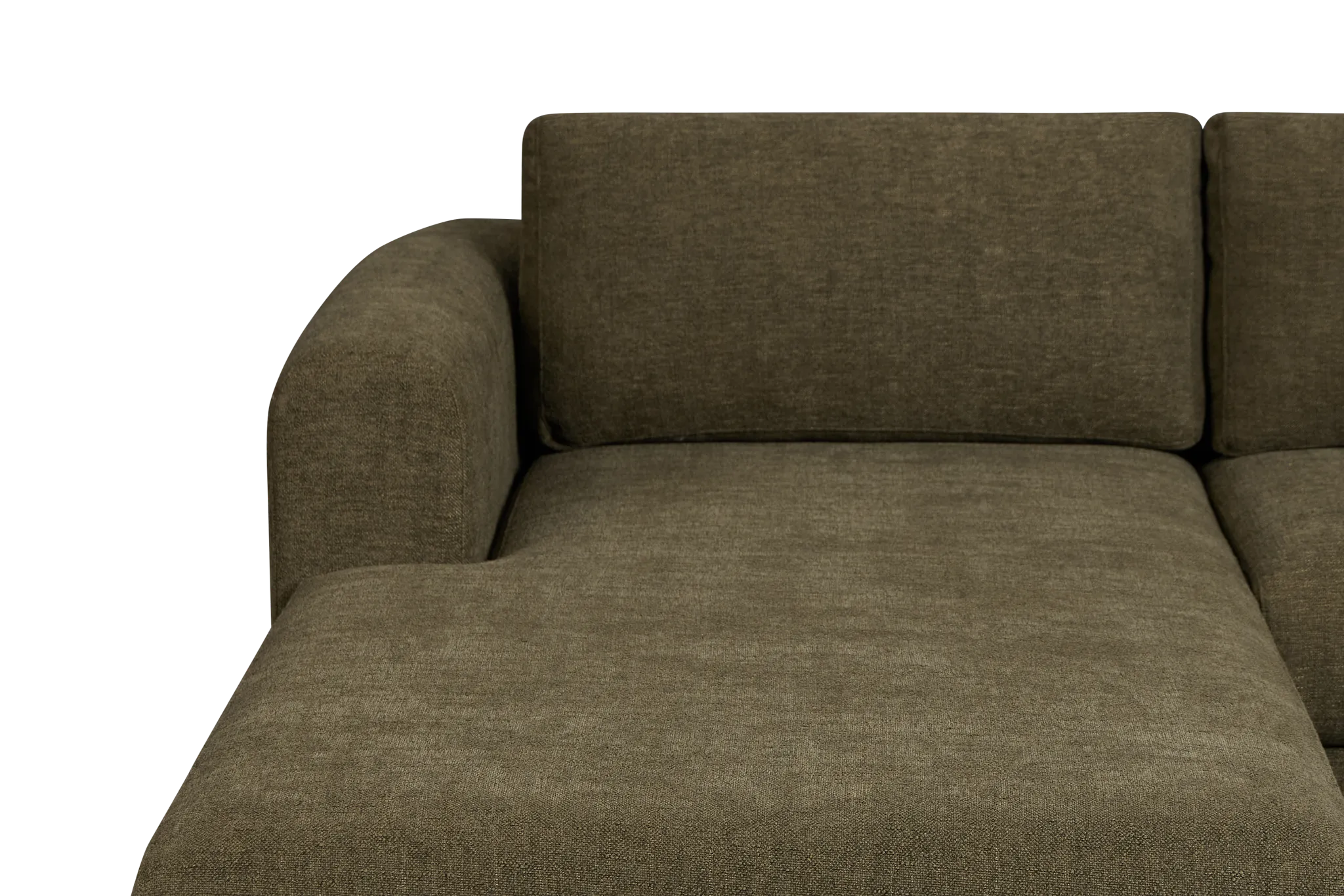 Alma Dark Green Fabric Medium Left Chaise Wedge Sectional