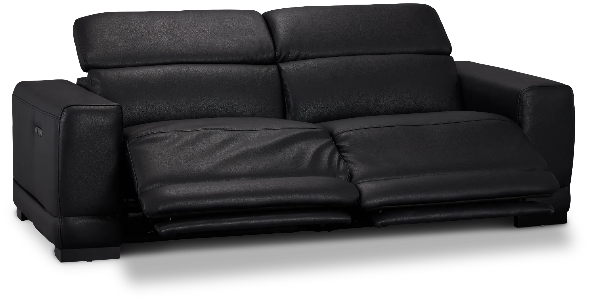 Lombardy Black Micro Power Reclining Sofa