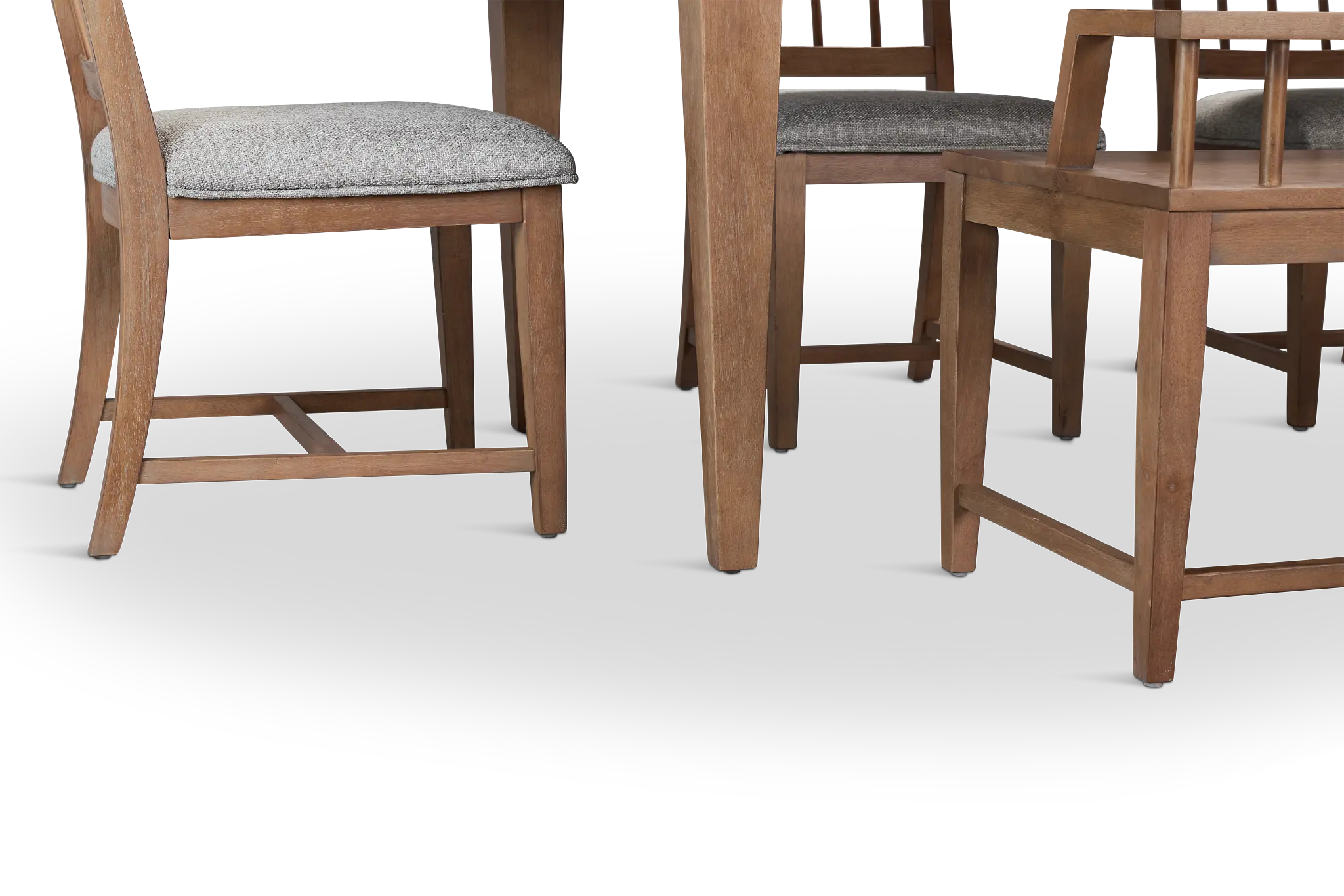 Provo Mid Tone Rect Table, 4 Gray Chairs & Bench Provo Mid Tone Rect Table, 4 Gray Chairs & Bench