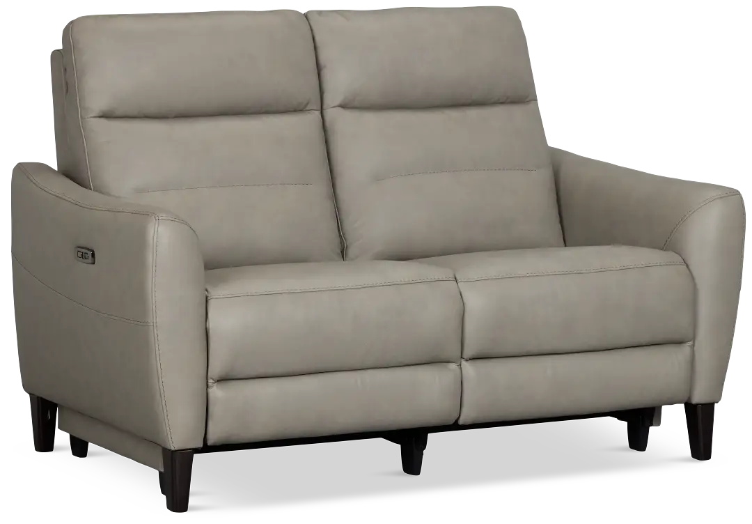 Keaton Gray Lthr/vinyl Power Reclining Loveseat W/ Power Headrest Keaton Gray Lthr/vinyl Power Reclining Loveseat W/ Power Headrest