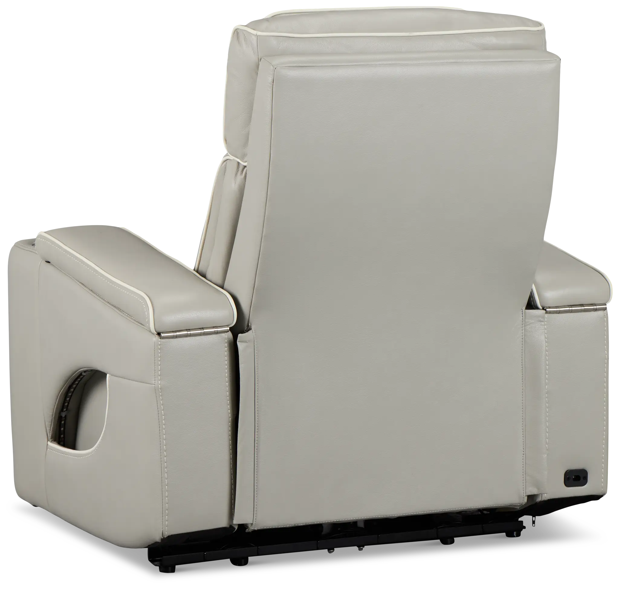 Nova Light Gray Lthr/vinyl Power Recliner W/ Massage Nova Light Gray Lthr/vinyl Power Recliner W/ Massage