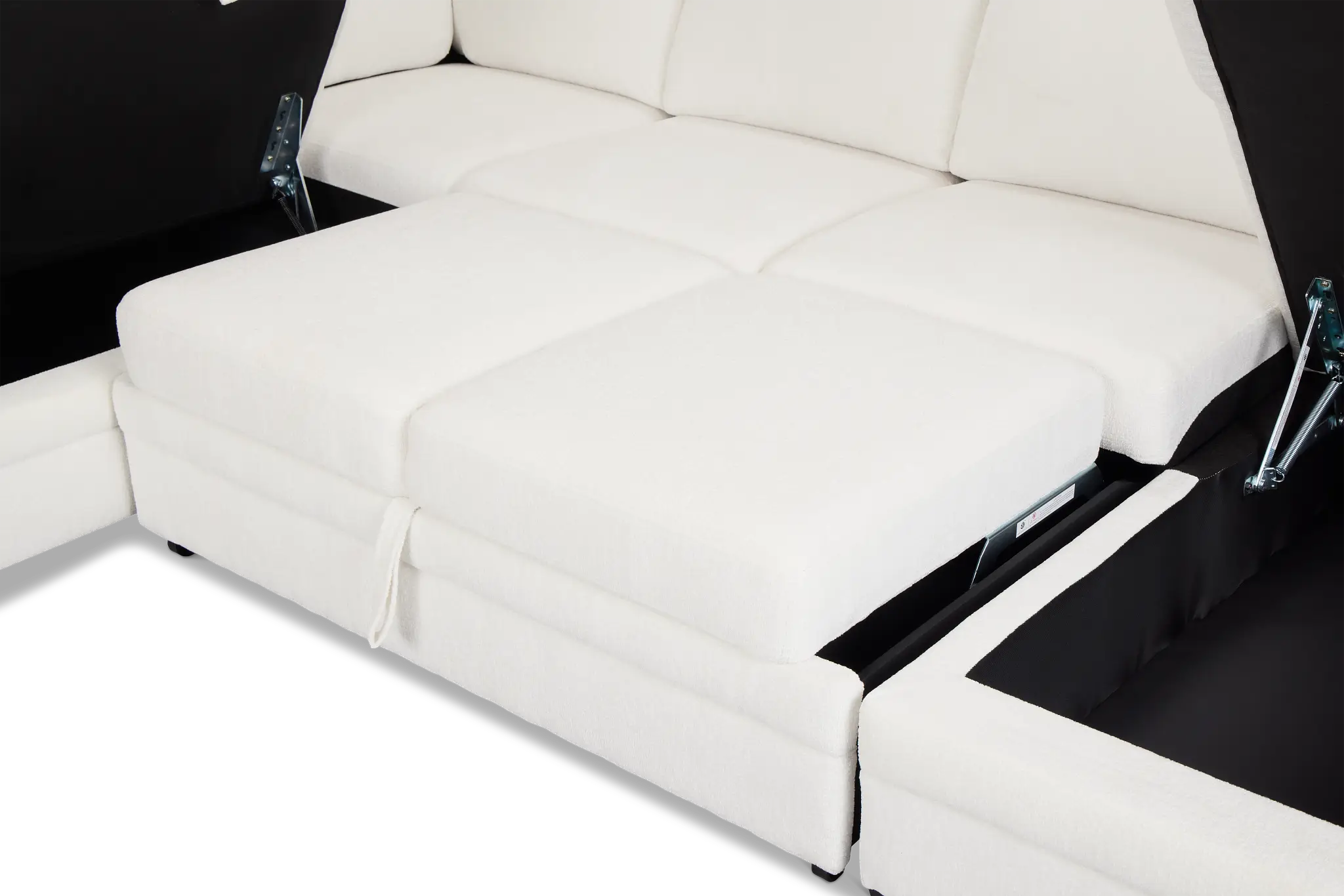 Everly White Fabric Medium Right Chaise Storage Sectional Everly White Fabric Medium Right Chaise Storage Sectional