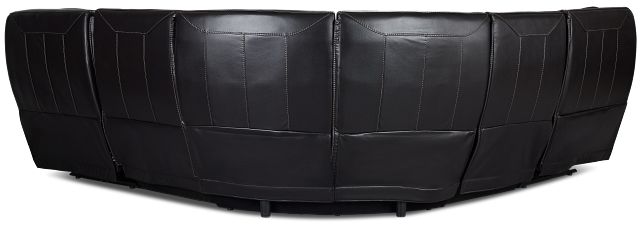 Casey Black Lthr/vinyl Small Two-arm Power Reclining Sectional