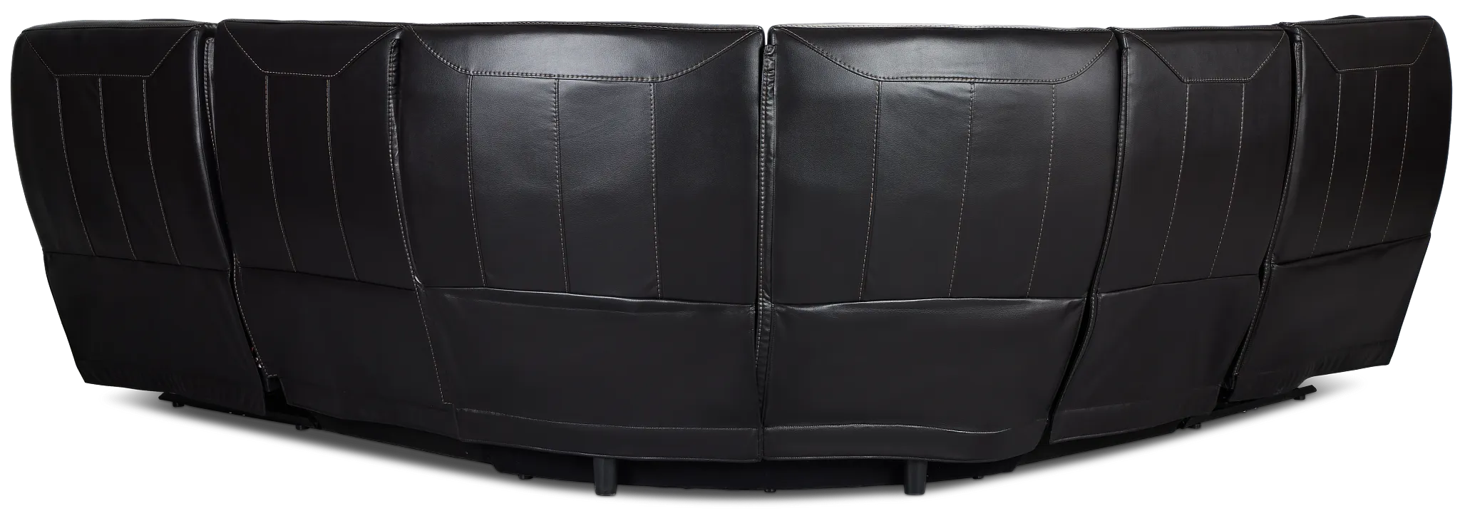 Casey Black Lthr/vinyl Small Two-arm Power Reclining Sectional