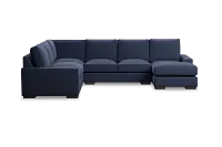 Edgewater Peyton Dark Blue Medium Right Chaise Sectional