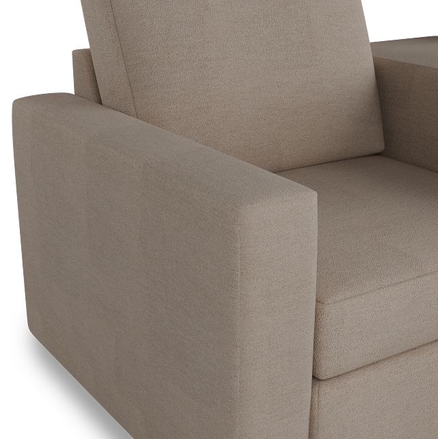Citymod Beige Fabric 3-piece Modular Sofa With Media Console