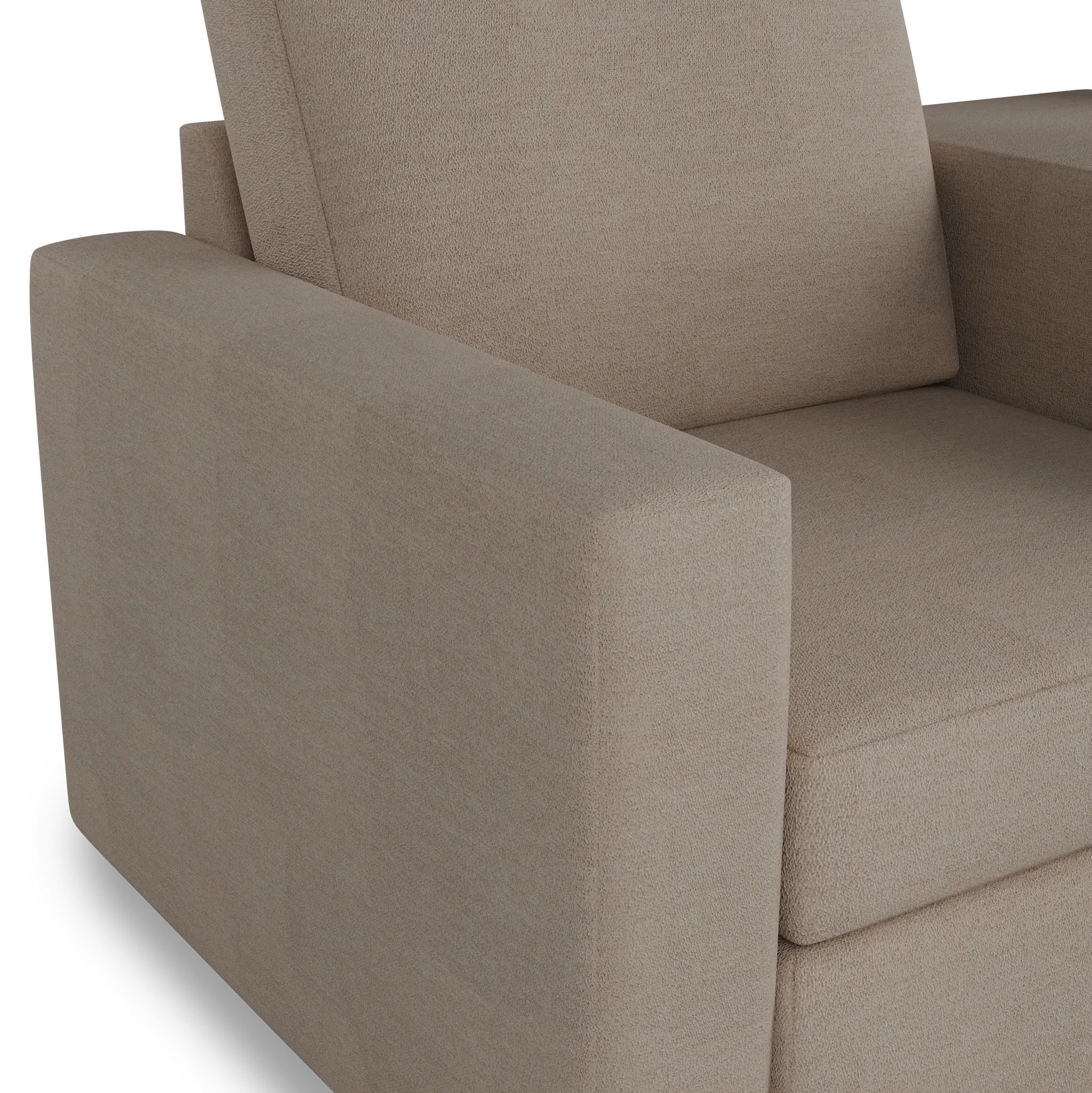 Citymod Beige Fabric 3-piece Modular Sofa With Media Console