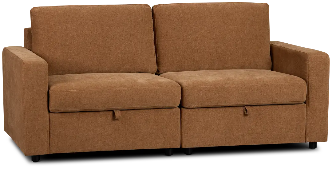 Addie Brown Fabric 2-piece Modular Storage Sofa Addie Brown Fabric 2-piece Modular Storage Sofa