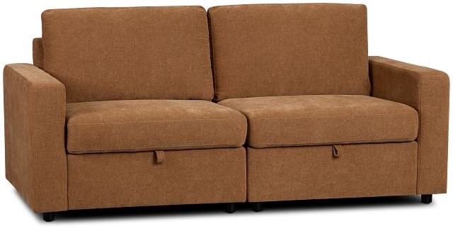Addie Brown Fabric 2-piece Modular Storage Sofa