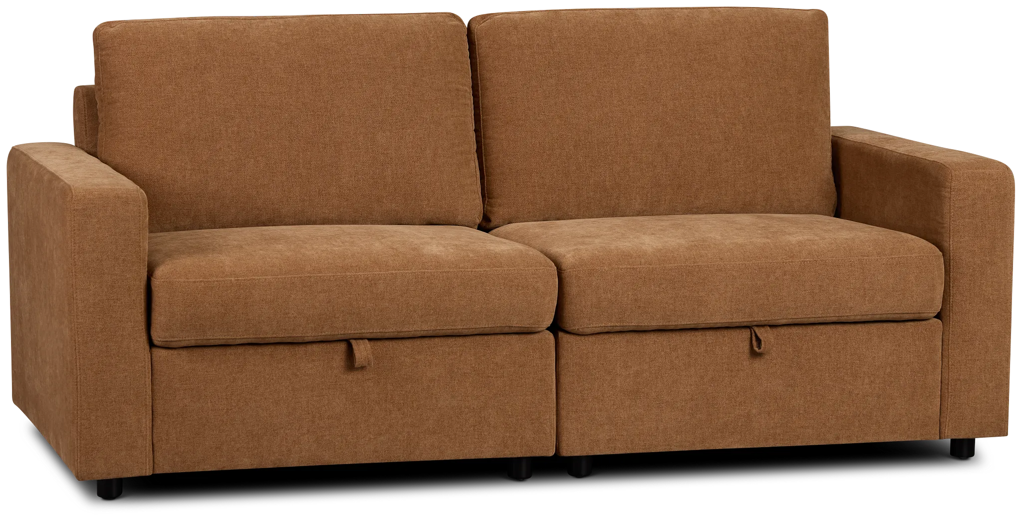 Addie Brown Fabric 2-piece Modular Storage Sofa