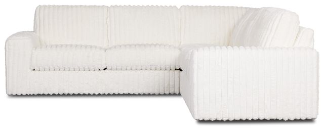 Teddy White Fabric Small Two-arm Sectional