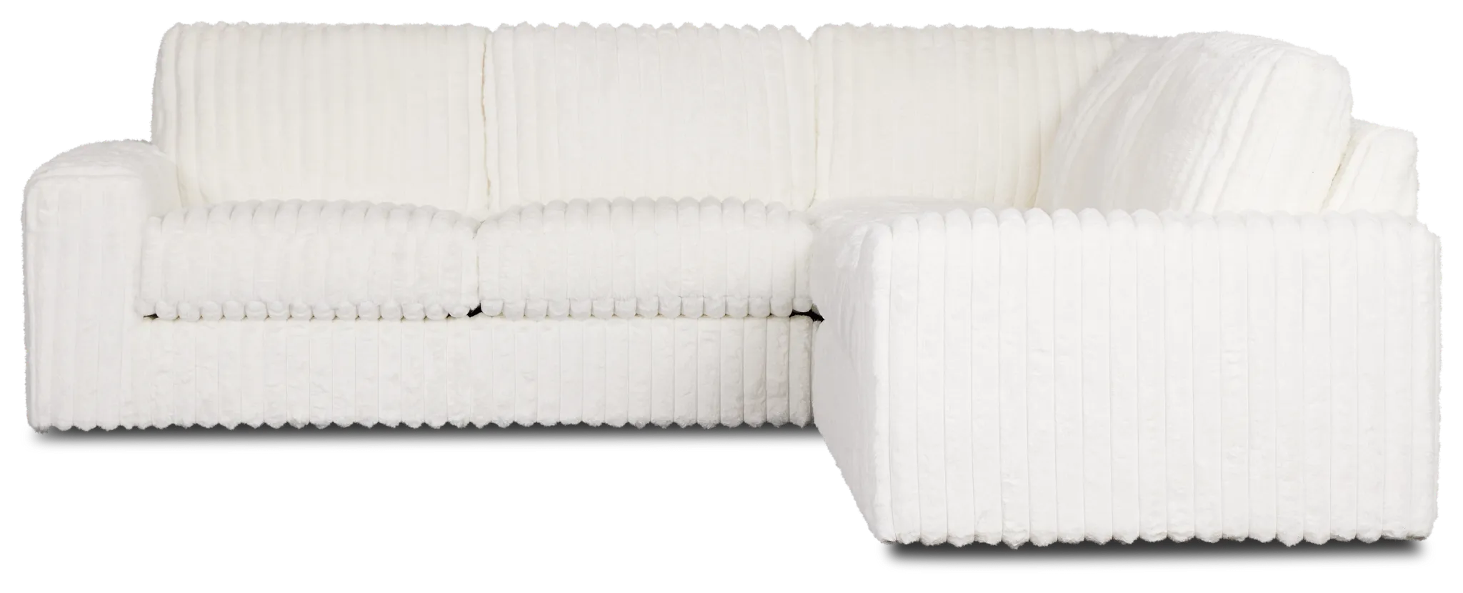 Teddy White Fabric Small Two-arm Sectional