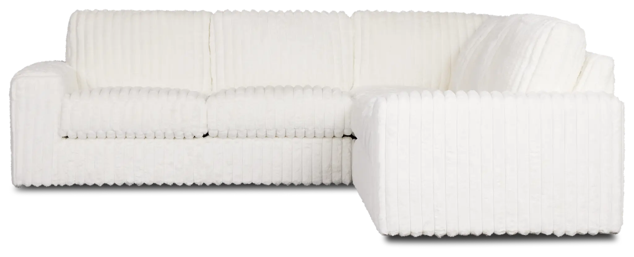 Teddy White Fabric Small Two-arm Sectional Teddy White Fabric Small Two-arm Sectional