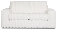 Teddy White Fabric Loveseat