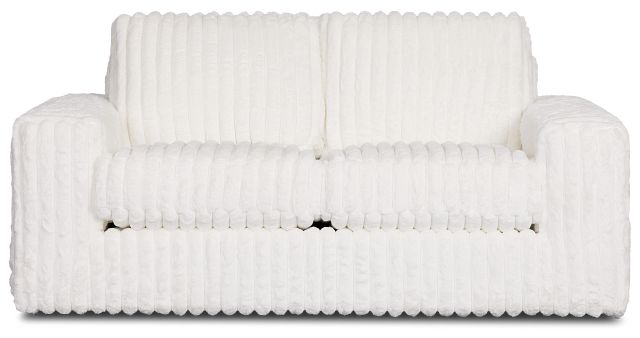 Teddy White Fabric Loveseat