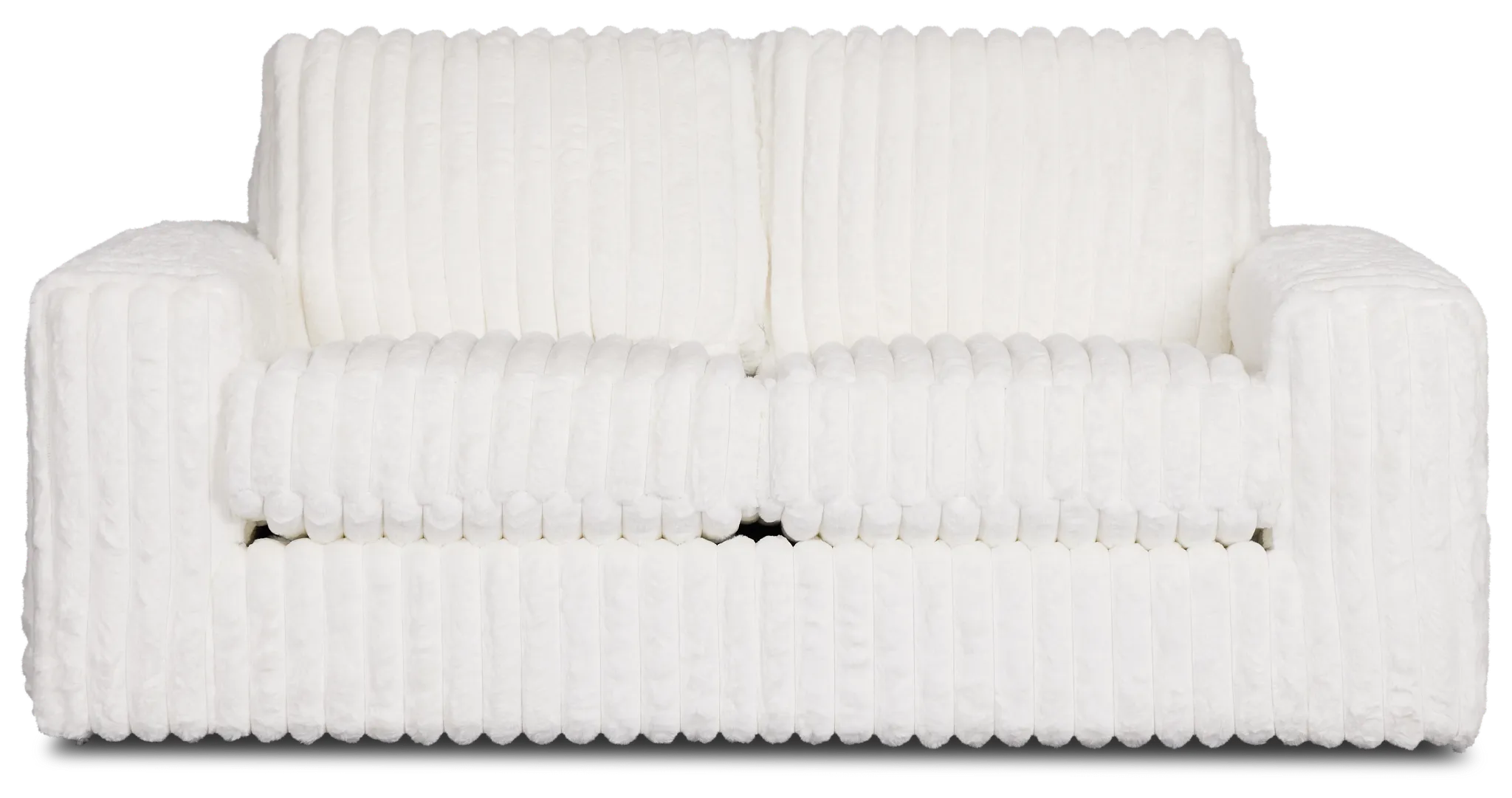 Teddy White Fabric Loveseat