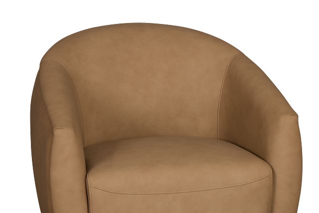 Kellan Light Brown Leather Swivel Chair