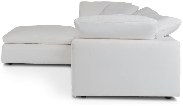 Nixon White Fabric 4-piece Bumper Sectional