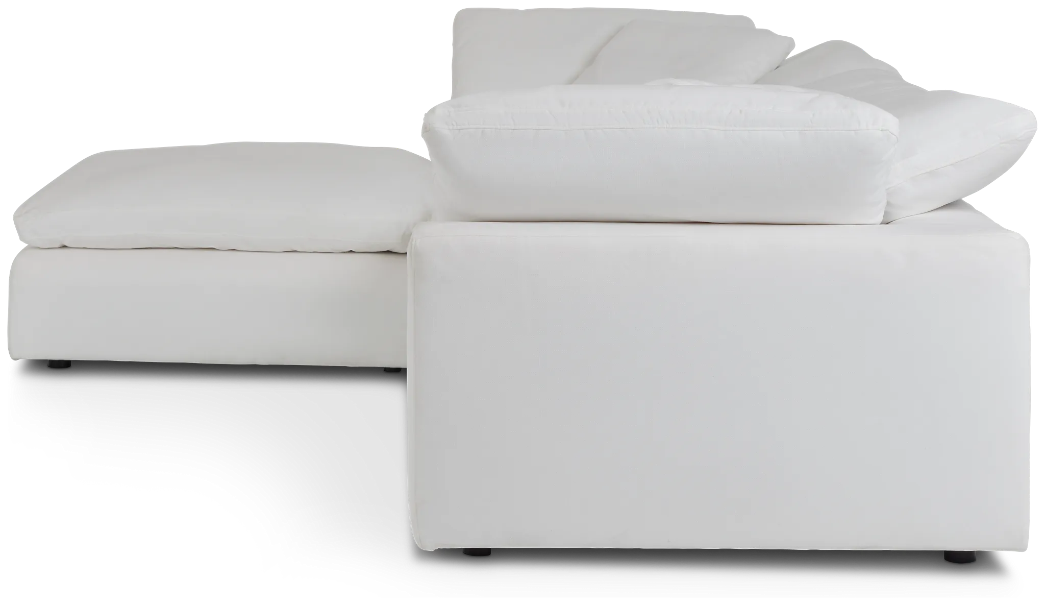 Nixon White Fabric 4-piece Bumper Sectional