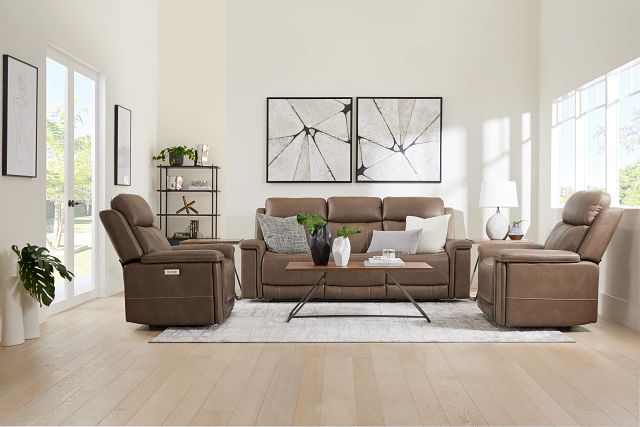 Jayden Brown Micro Power Reclining Sofa