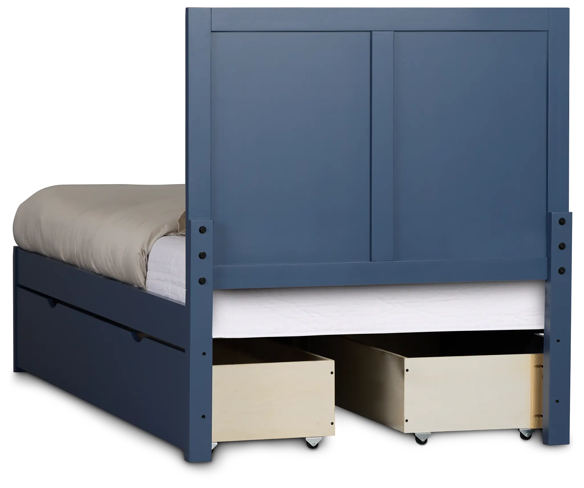 Charleston Dark Blue Panel Bed With 4 Storage Drawers Charleston Dark Blue Panel Bed With 4 Storage Drawers