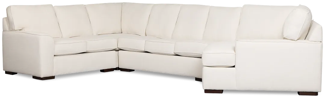 Sinclair Light Beige Fabric Right Cuddler Cooling Memory Foam Sectional