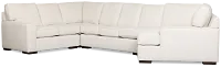 Sinclair Light Beige Fabric Right Cuddler Cooling Memory Foam Sectional
