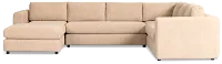 Alma Taupe Fabric Medium Left Chaise Sectional