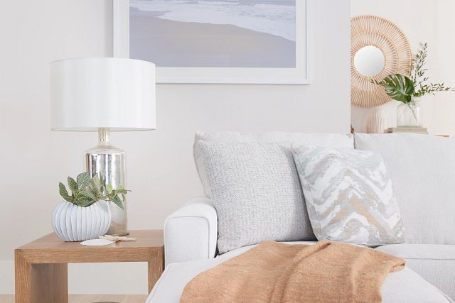 Avalon White Fabric Left Chaise Sectional